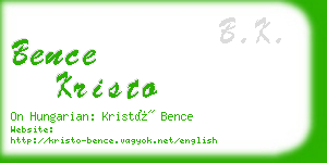 bence kristo business card